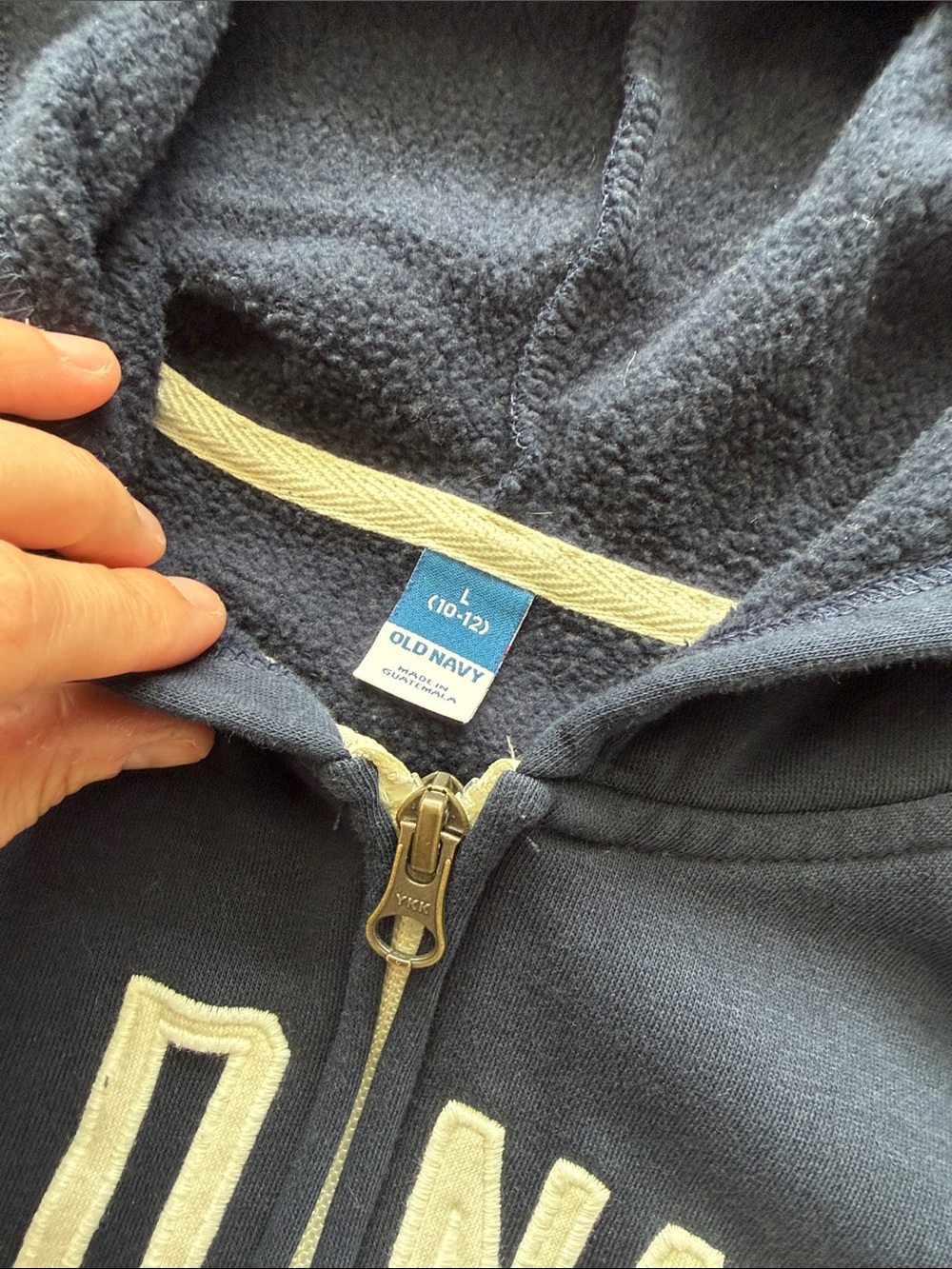 Old Navy Boys' Navy Zip-Up Hooded Sweatshirt Size L - Picture 2 of 4